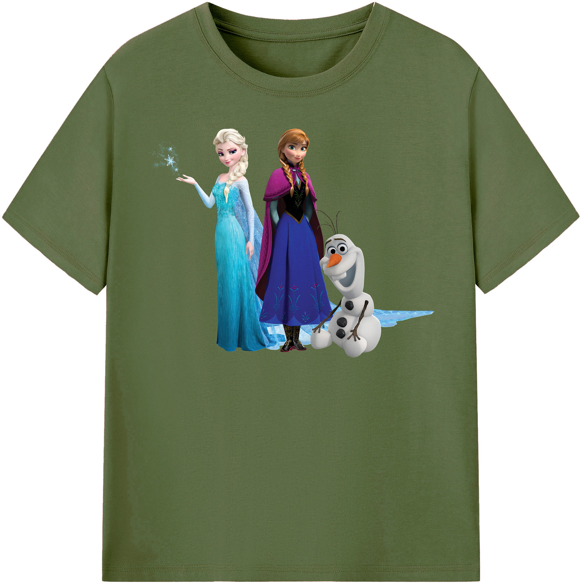 （画像用） アナと雪の女王 アンナ エルサ Frozen Anna Elsa 綿100％半袖Tシャツ（フロントプリント）